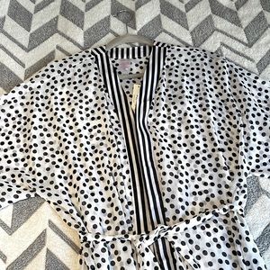 Women’s L/XL Long Polka Dot and Striped Kimono